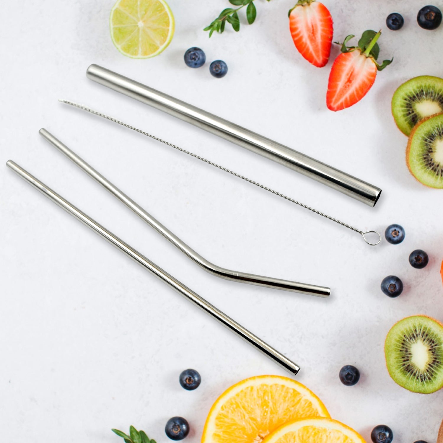 0600 Reusable Stainless Steel Straws with Travel Case Cleaning Brush Eco Friendly Extra Long Metal Straws Drinking Set of 4 (2 Straight straws, 1 Bent straws, 1 Brush) 0600 Reusable Stainless Steel Straws with Travel Case Cleaning Brush Eco Friendly Extra Long Metal Straws Drinking Set of 4 (2 Straight straws, 1 Bent straws, 1 Brush)
